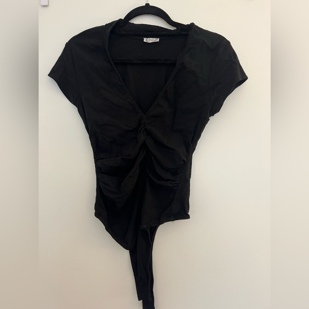 Free people black plunge bodysuit size small